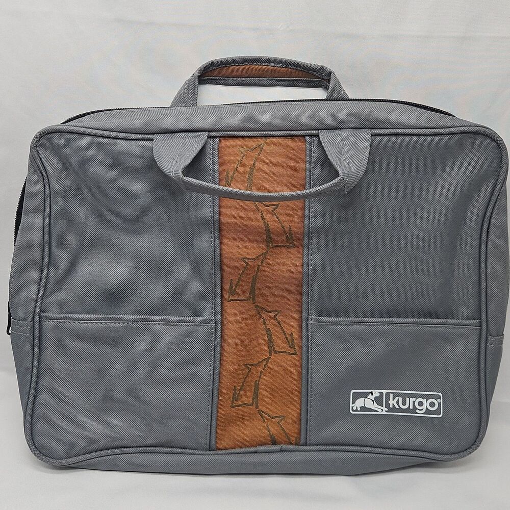 Kurgo Dog Supplies Bag Travel Zipper Bag Grey Dog Pattern 13x10x3 With Pocket GC